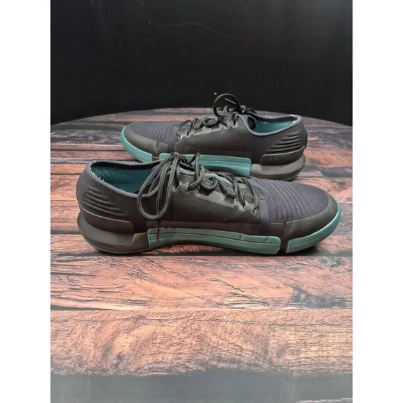 Under Armour TriBase Reign Training Shoes Men's 12 Black Teal 3021289-001 Gym