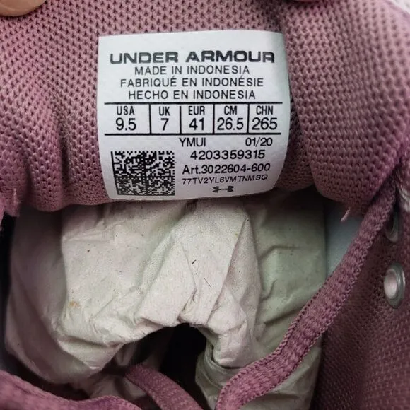 Under Armour UA Charged Pursuit 2 Womens Size 9.5 Pink Rose Sneaker Shoes 302260