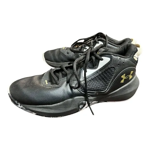 Under Armour Unisex Lockdown 6 Black Basketball Shoes Sneakers Size M 8 W 9.5