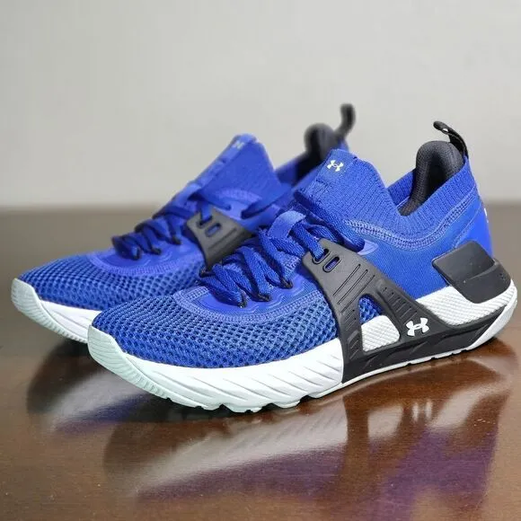 Under Armour UA Project Rock 4 Training Gym Shoes Blue Black Men's Size 8.5 HOVR