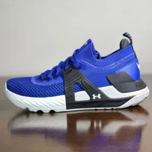 Under Armour UA Project Rock 4 Training Gym Shoes Blue Black Men's Size 8.5 HOVR