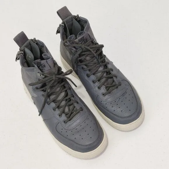 Unisex Nike SF Air Force 1 Mid Grey / OFF White Size 6.5Y / 8 Women's