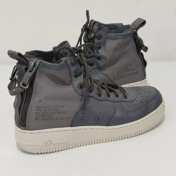 Unisex Nike SF Air Force 1 Mid Grey / OFF White Size 6.5Y / 8 Women's