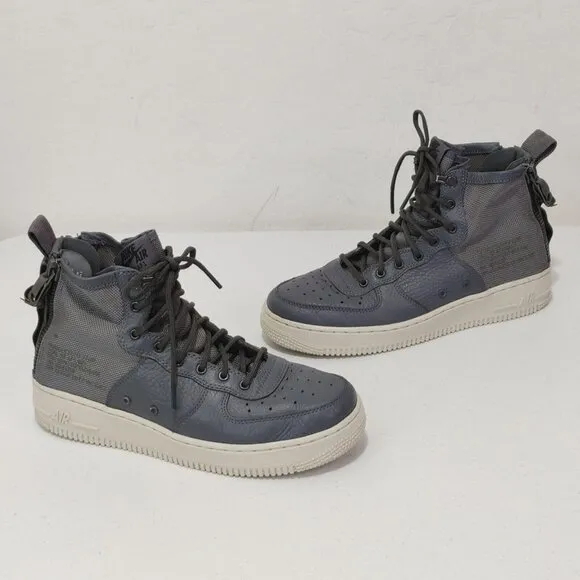 Unisex Nike SF Air Force 1 Mid Grey / OFF White Size 6.5Y / 8 Women's