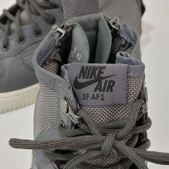 Unisex Nike SF Air Force 1 Mid Grey / OFF White Size 6.5Y / 8 Women's