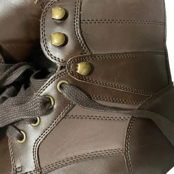 Unlisted by Kenneth Cole Cover Follow Leather Boots Brown Mens 8M