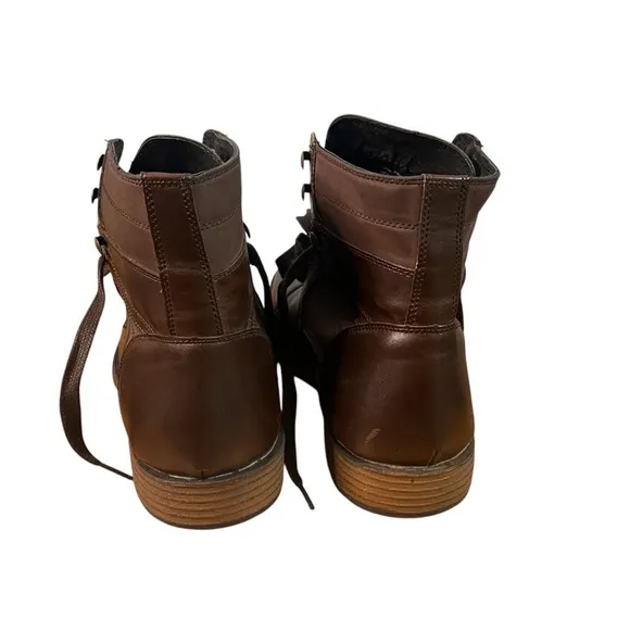 Unlisted by Kenneth Cole Cover Follow Leather Boots Brown Mens 8M