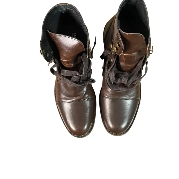 Unlisted by Kenneth Cole Cover Follow Leather Boots Brown Mens 8M