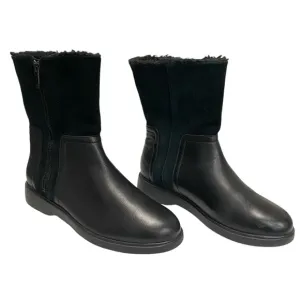 Unstructured by Clarks Black Leather/Suede Ankle Boots Goth,Moto, NWOT Sz 8.5