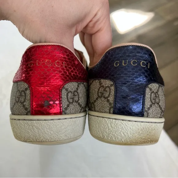 Used Gucci Ace GG Supreme Sneakers Monogram striped size 39 classic with…