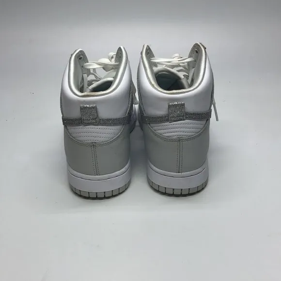 Used Nike Women's Dunk High White/ Metallic Silver FJ4578-100 Fashion Shoes