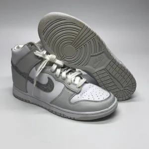 Used Nike Women's Dunk High White/ Metallic Silver FJ4578-100 Fashion Shoes