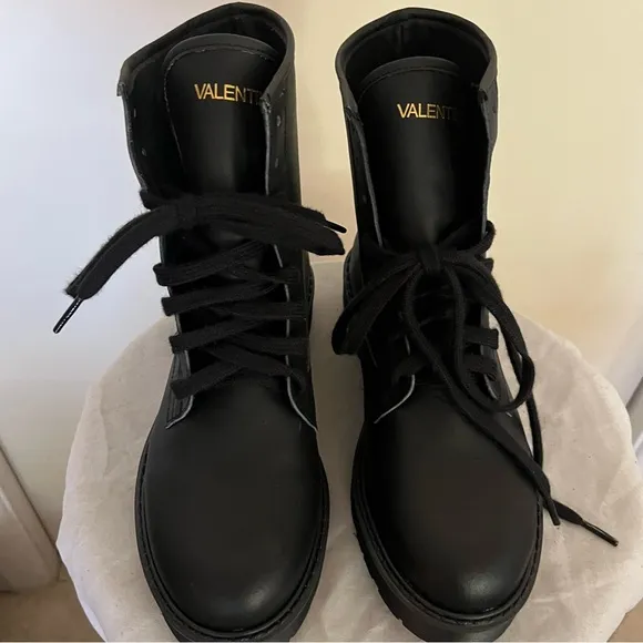 VALENTINO BY MARIO VALENTINO MARTI COMBAT BOOTS $595