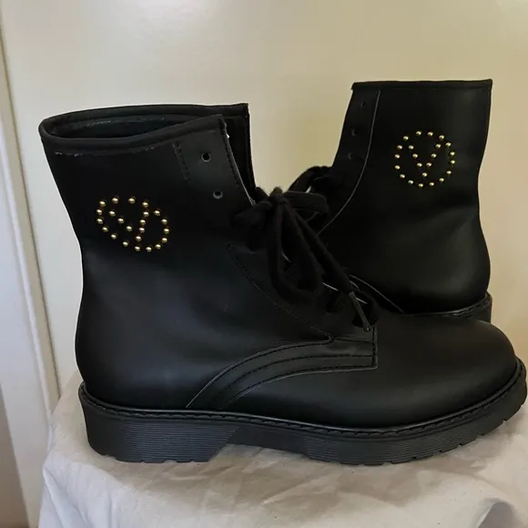 VALENTINO BY MARIO VALENTINO MARTI COMBAT BOOTS $595