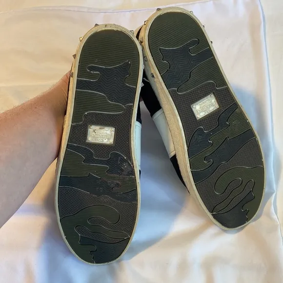 Valentino Suede Rockstud Accent Sneakers