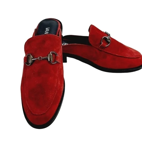 Vaneli Womens Mules Size 7 M Suede Burgundy Slip On Shoes Clog Classic  NEW Mod