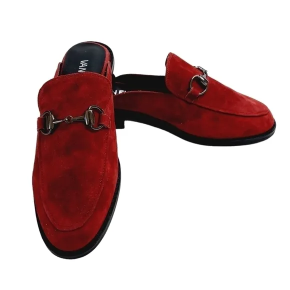 Vaneli Womens Mules Size 7 M Suede Burgundy Slip On Shoes Clog Classic  NEW Mod