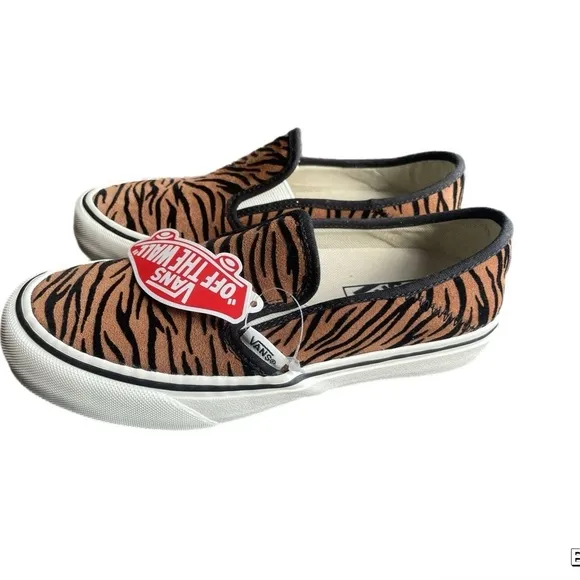 Vans Animal Print Tiger Stripe Slip Ons NWT