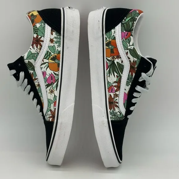 Vans Black and Floral Sneakers