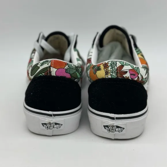 Vans Black and Floral Sneakers