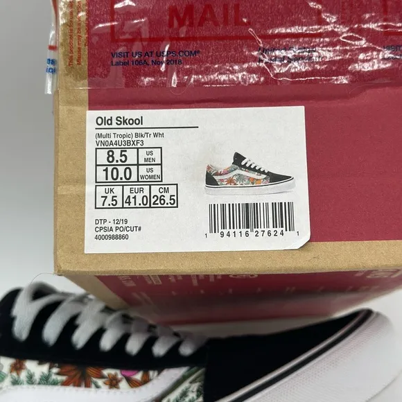 Vans Black and Floral Sneakers