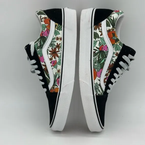 Vans Black and Floral Sneakers