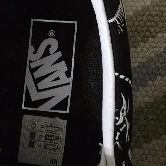 Vans Black and White Glows In The dark Dinosaur Skeleton Sneakers