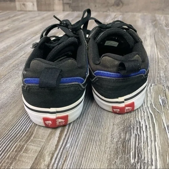 Vans Black Blue Woven Side Suede Sneaker Size 4
