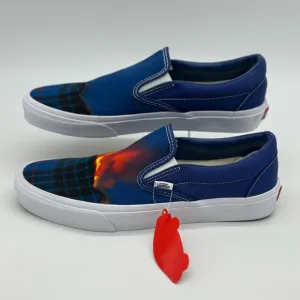 Vans Blue and Black Slip-On Sneakers