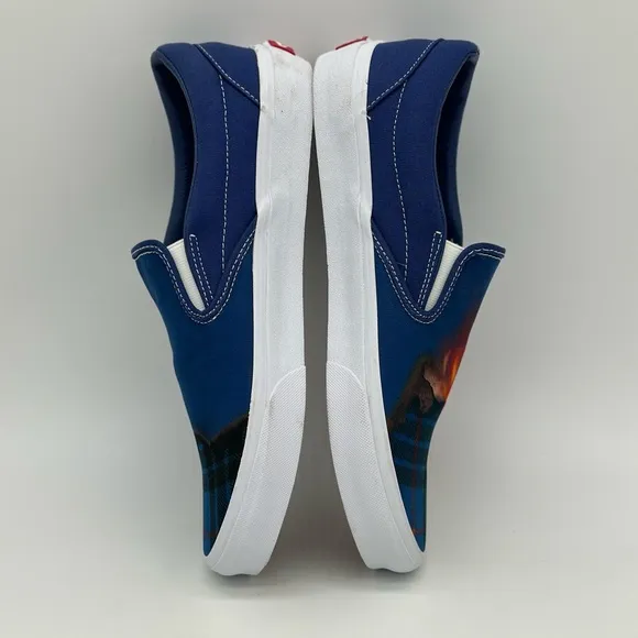 Vans Blue and Black Slip-On Sneakers