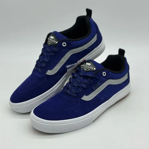 Vans Blue and White Sneakers with Streamlined Design
