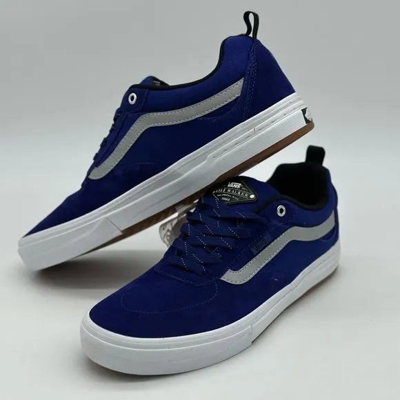 Vans Blue and White Sneakers with Streamlined Design