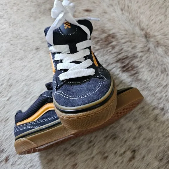 Vans Caldrone Boys Suede Trainers Sneakers Blue/​Yellow Size 2 NEW