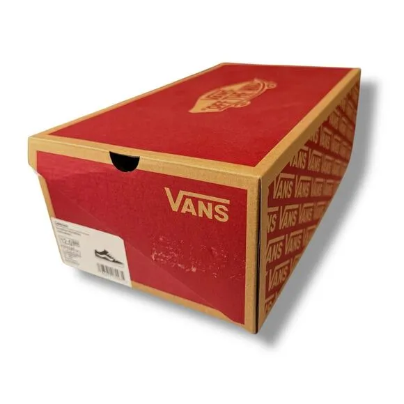 Vans Caldrone Shoes Mens Black Suede White Trim Lace Up Skate Sneakers Sz 12