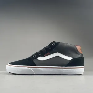 Vans Chapman Mid MTE Men’s 10 Black Suede Leather Plaid Slate Shoes Casual EUC