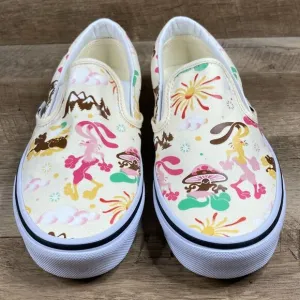 VANS Classic Slip On Get Outdoors Classic White Canvas Shoes Womens 9.5 NEW