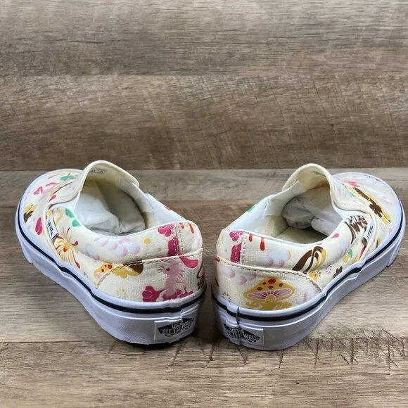 VANS Classic Slip On Get Outdoors Classic White Canvas Shoes Womens 9.5 NEW