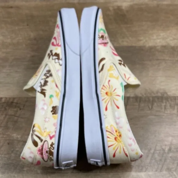 VANS Classic Slip On Get Outdoors Classic White Canvas Shoes Womens 9.5 NEW