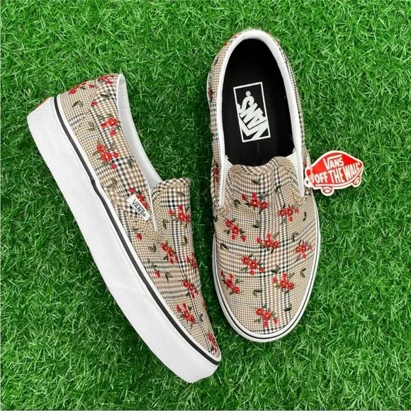 Vans Classic Slip On Glen Plaid Embroidered