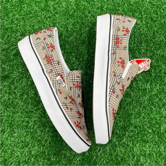 Vans Classic Slip On Glen Plaid Embroidered