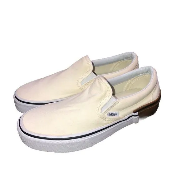 Vans Classic‎ Slip On (Gum Block) Classic White Gum Men's 6 W 7.5 38 Shoes NEW