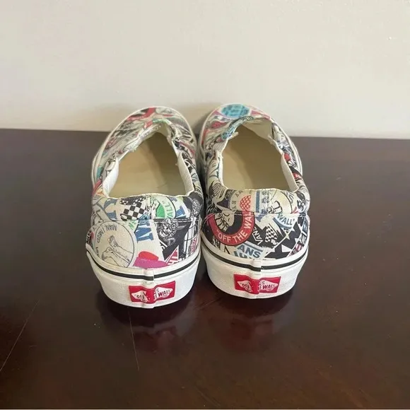 Vans Classic Slip On Low Shoes Multicolor Sticker Mash Up 721356 Mens Size 7