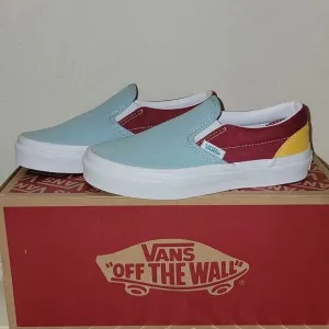 Vans Classic Slip On Retro Rainbow Multi / True White Sneaker Shoes Size 13