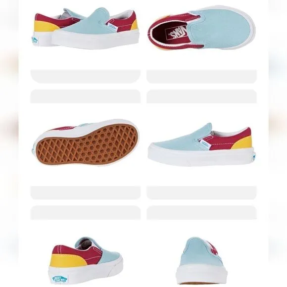 Vans Classic Slip On Retro Rainbow Multi / True White Sneaker Shoes Size 13