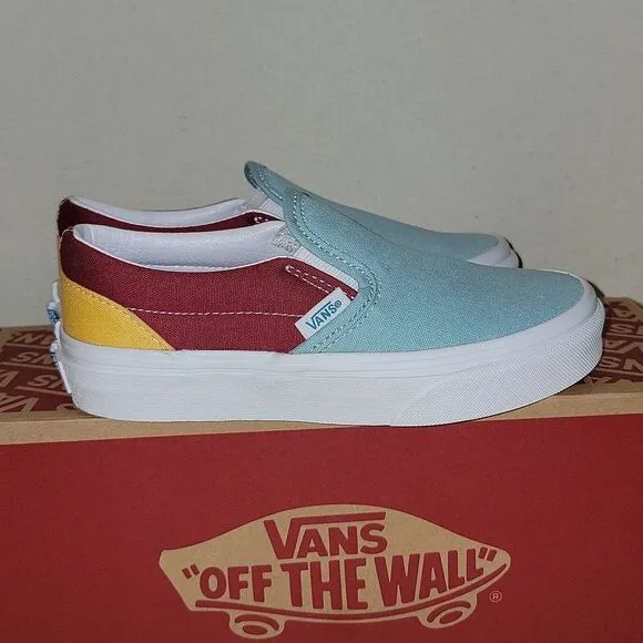 Vans Classic Slip On Retro Rainbow Multi / True White Sneaker Shoes Size 13
