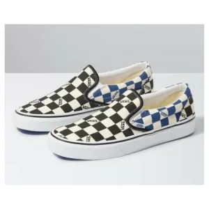 Vans Classic Slip‎ On Shoes (Big Check) Black/Navy Mens SZ 6.5 Womens 8 New