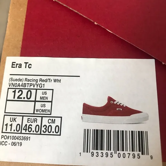 VANS ERA SUEDE RACING RED / WHT SNEAKERS