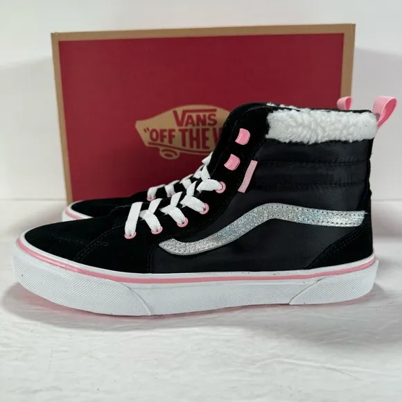 Vans Filmore Hi VansGuard Black White Pink Sneakers Women Size 7.5