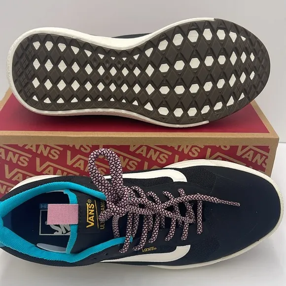 Vans Men’s Black and Blue Shoes Ultrarange ExoPop Color Black/MultiVN0A4U1KBML