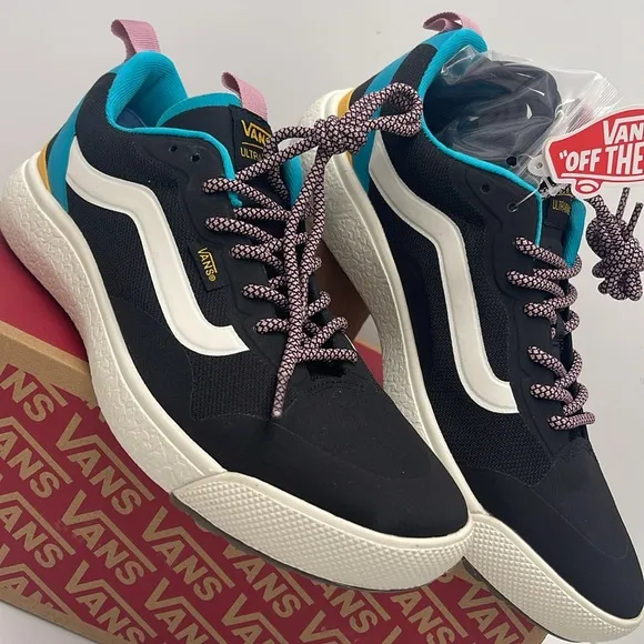 Vans Men’s Black and Blue Shoes Ultrarange ExoPop Color Black/MultiVN0A4U1KBML